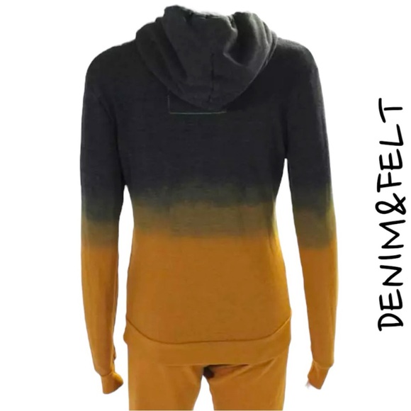 Aviator Nation Unisex FADED BOLT EMBROIDERY HOODIE | NUGGET GOLD // CHARCOAL 🖤 - Picture 16 of 16